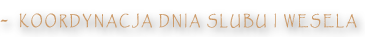 koordynacja dnia slubu i wesela