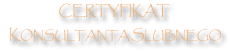 Certyfikat Konsultanta Ślubnego